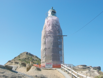 Castle Point paint being removed (2003)